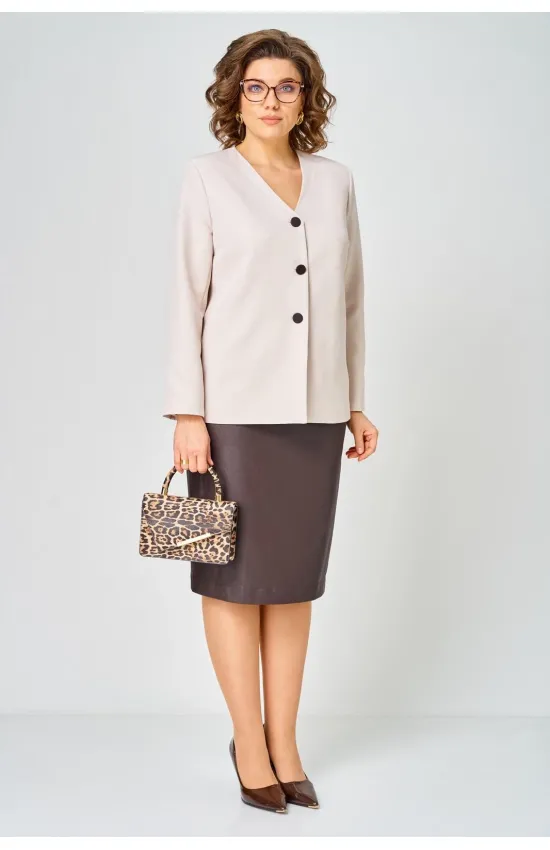 Костюм Vilena fashion 1147 беж+шоколад