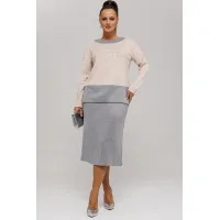 Костюм Галеан Cтиль 994 бежевый с серым