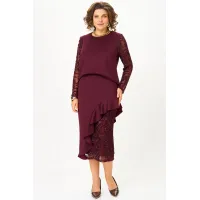 Костюм Кокетка и К 1336 бордовый