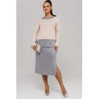 Костюм Галеан Cтиль 994 бежевый с серым