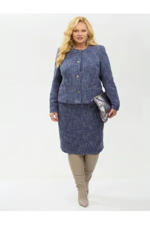 Костюм YOUR SIZE 2266/164 Синий с добавлением бежевых нитей