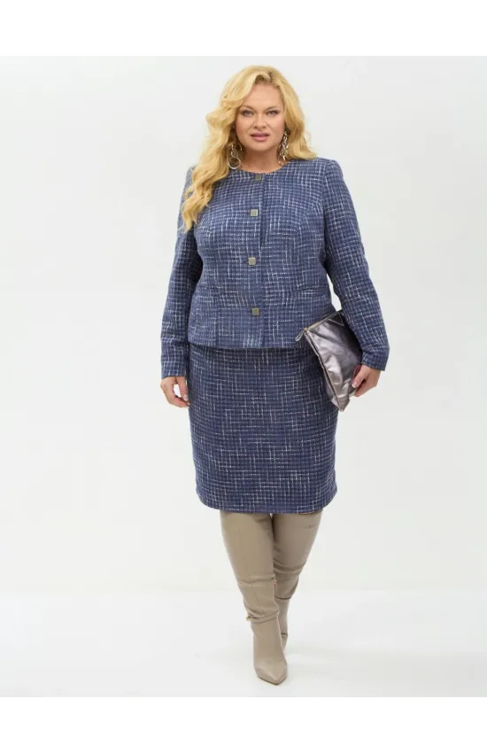 Костюм YOUR SIZE 2266/164 Синий с добавлением бежевых нитей