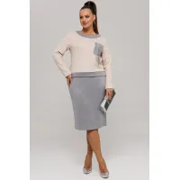 Костюм Галеан Cтиль 993 серый с бежем