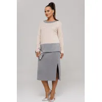 Костюм Галеан Cтиль 994 бежевый с серым