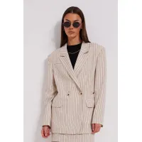 Костюм N.O.W 1577 бежевый в полоску