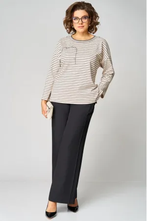 Костюм Мишель стиль 1322 кремово-черный