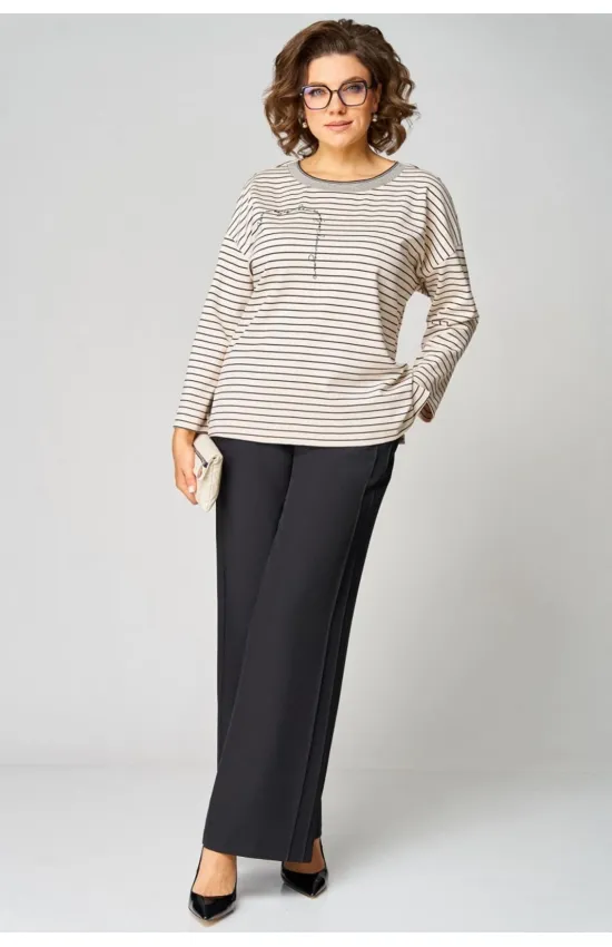 Костюм Мишель стиль 1322 кремово-черный