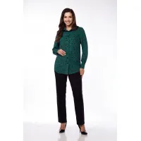 Костюм LUCKY FOX 1344 зеленая блузка + черные брюки