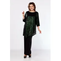 Костюм Ladis Line 1546 темный изумруд + черный