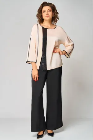 Костюм Мишель стиль 1339 кремово-черный