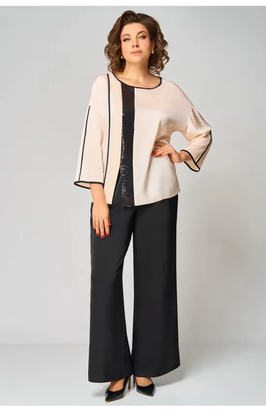 Костюм Мишель стиль 1339 кремово-черный