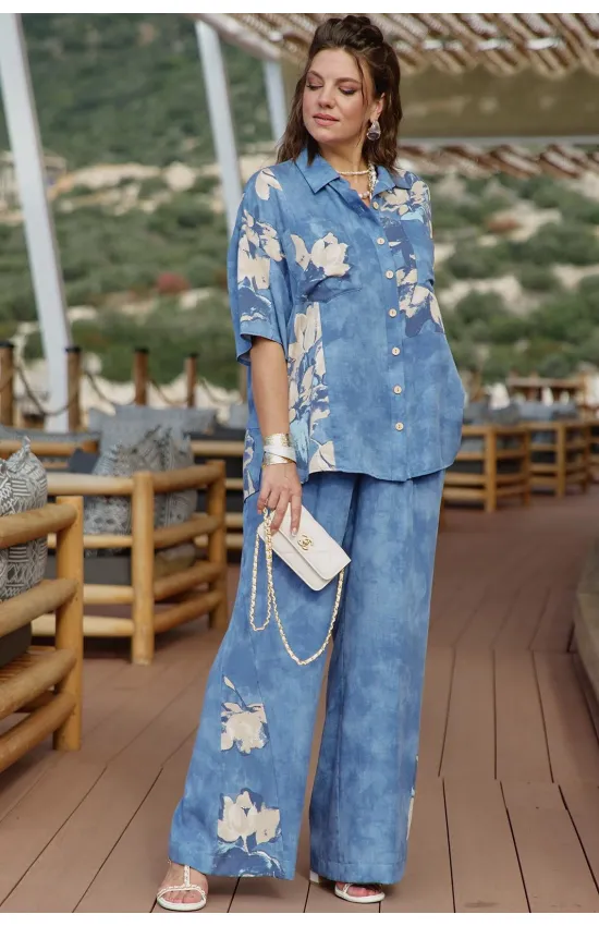 Костюм VITTORIA QUEEN 28843 синий меланж, принт