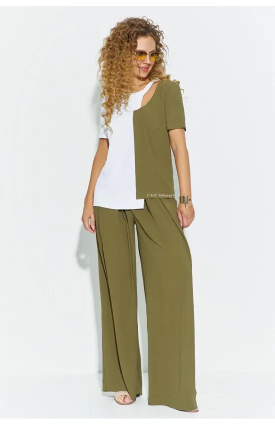 Костюм Euromoda 694 хаки, белый