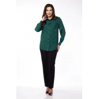 Костюм LUCKY FOX 1344 зеленая блузка + черные брюки