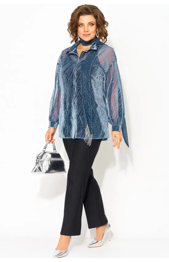 Костюм Лилиана 1496БрПн синий+черный