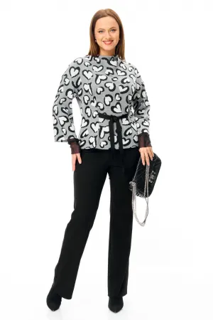 Костюм T&N 7725 серый дизайн «сердечки» и черный.