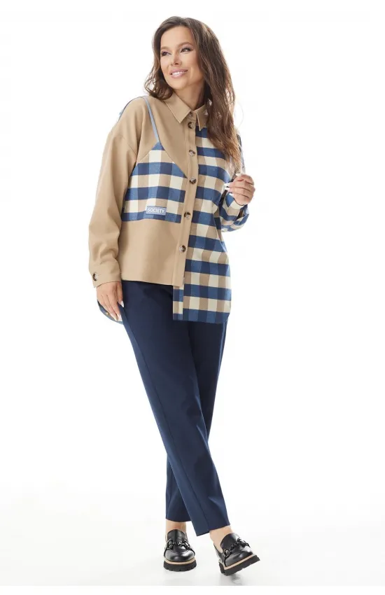 Костюм Магия Моды 2334 бежевый+синий