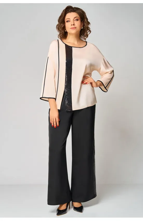 Костюм Мишель стиль 1327 кремово-черный