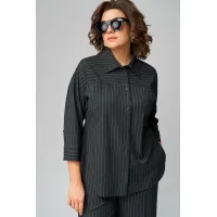 Костюм Орхидея Люкс 1468 Темно-серый/Полоска