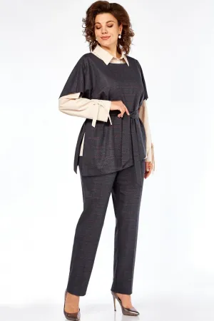 Костюм Милора-стиль 1388 Синий + пудра