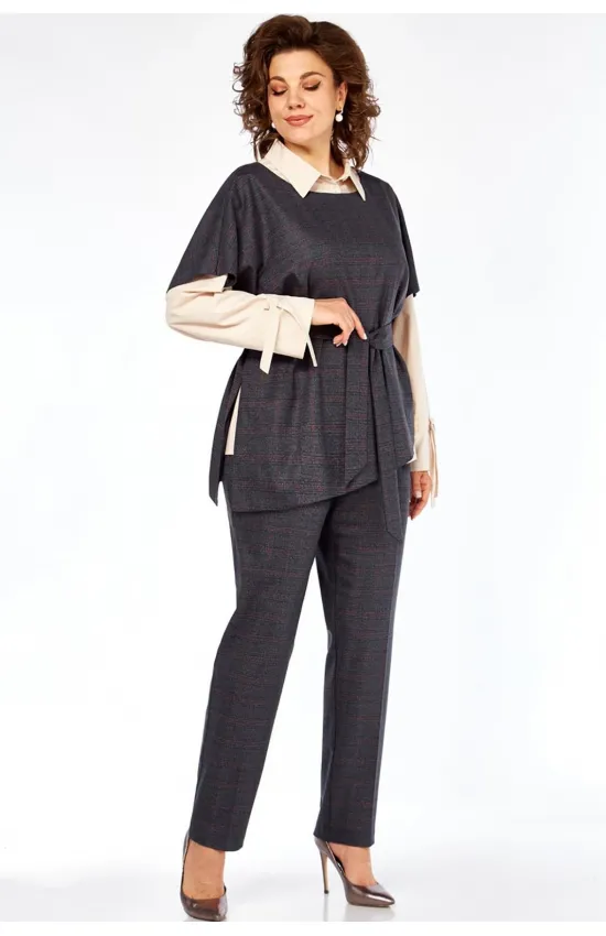 Костюм Милора-стиль 1388 Синий + пудра