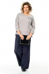 Костюм Michel Chic 1464 оловянный+джинс Костюм Michel Chic 1464 оловянный+джинс