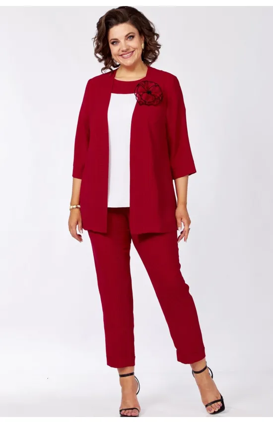 Костюм VI ORO 1135  красно-бордовый+полоска Костюм VI ORO 1135  красно-бордовый+полоска
