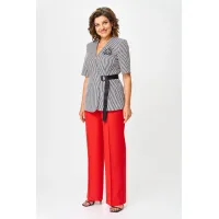 Костюм Орхидея Люкс 1527 Ч/б полоска, красный