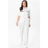 Костюм Vilena fashion 1079 белый+белый/полоска
