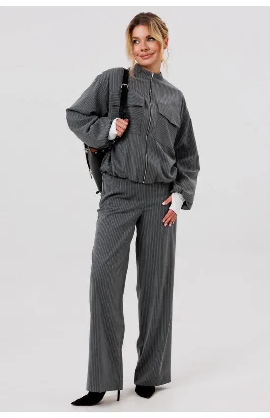 Костюм Faufilure C1579 серый полоска