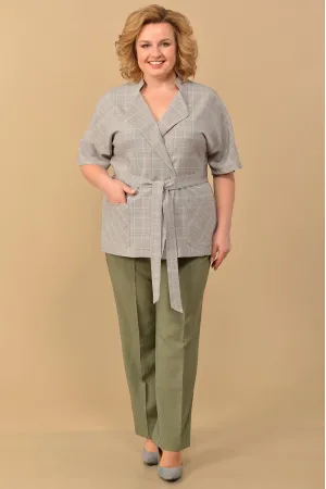 Костюм Lady Style Classic 1403/1 Серый с зеленым