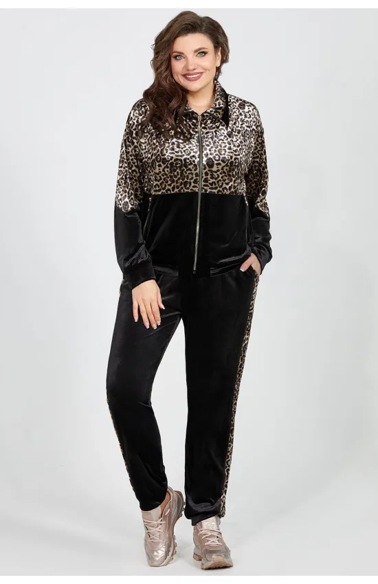 Костюм Mira Fashion черный леопард