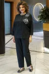 Костюм Alani 2414 черная полоска/белая вышивка