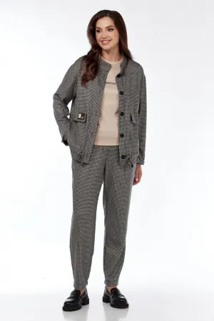 Костюм Милора-стиль 1252 чёрная гусь-лапка