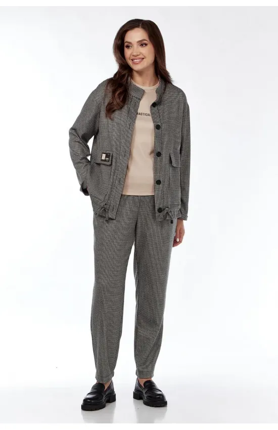 Костюм Милора-стиль 1252 чёрная гусь-лапка