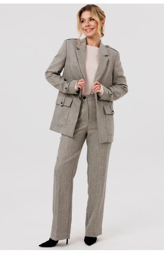 Костюм Faufilure C1576 Серо-бежевый