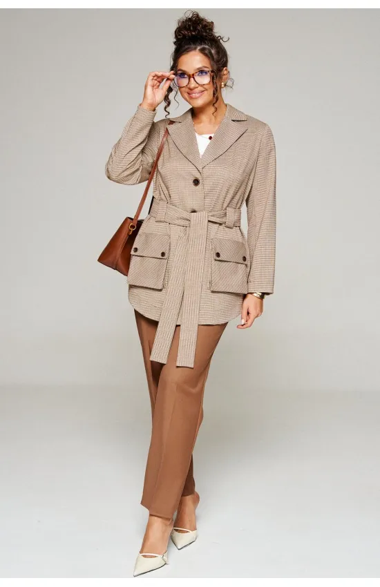 Костюм Beautiful & Free 6366 клетка бежевая