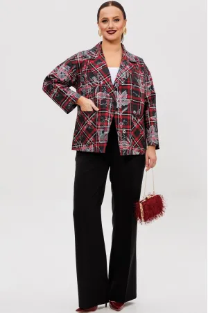 Костюм Мублиз 308 черный+красная клетка