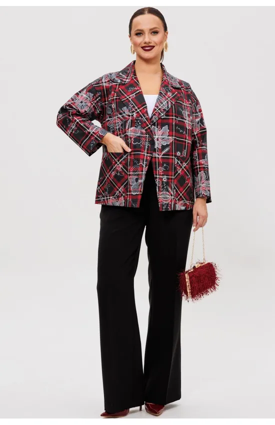 Костюм Мублиз 308 черный+красная клетка