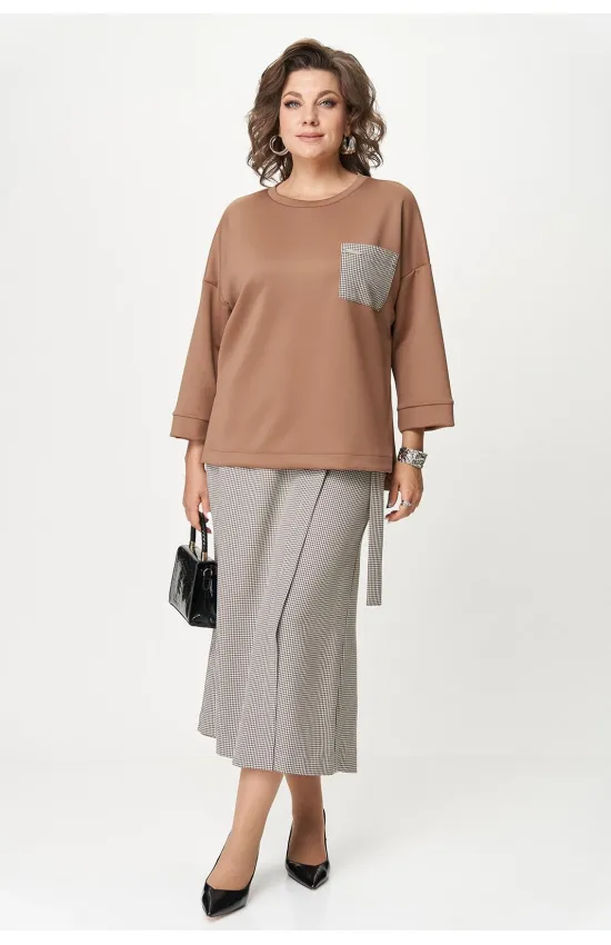 Костюм Michel Chic 1362-2 коричневый + клетка