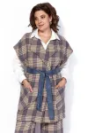 Костюм Anastasia 1172 песочный-деним (клетка)