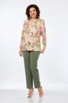 Костюм Vilena fashion 999 полынь+розовые цветы