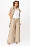 Костюм Michel Chic 1429 бежевый + белый широкая полоска