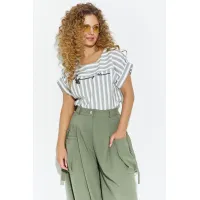 Костюм Euromoda 689 хаки полоска