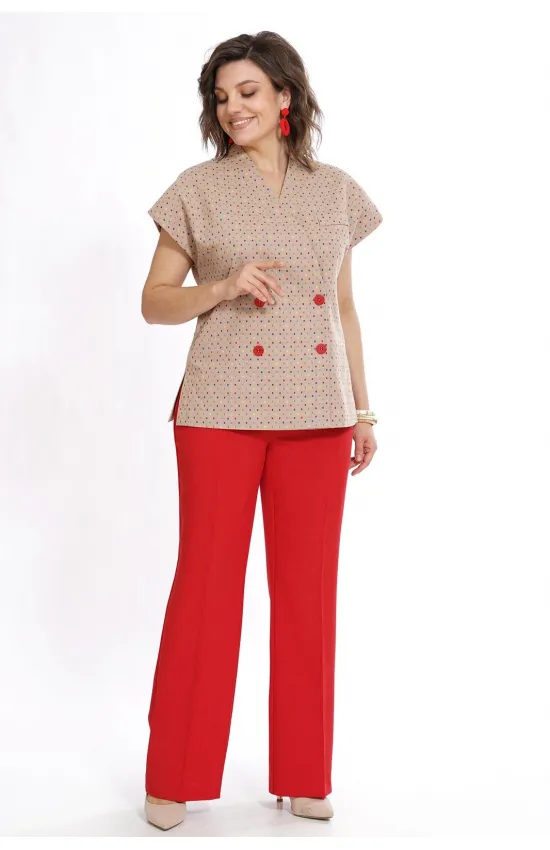 Костюм Alani 2524 бежевый+красный