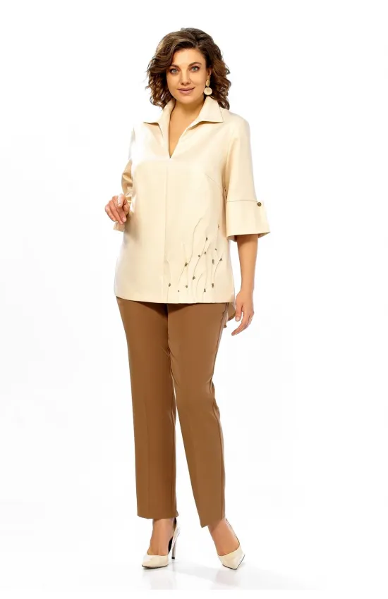 Костюм Ольга Стиль С987 золото-коричневый