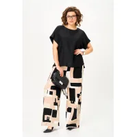 Костюм Michel Chic 1384 песочно-черная графика