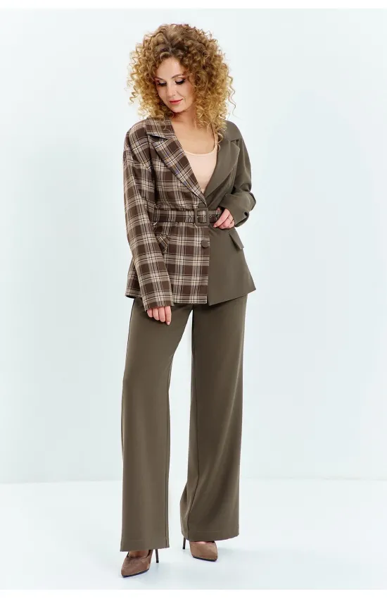 Костюм Euromoda 635 хаки+клетка Костюм Euromoda 635 хаки+клетка