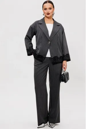 Костюм 306 черный+белый