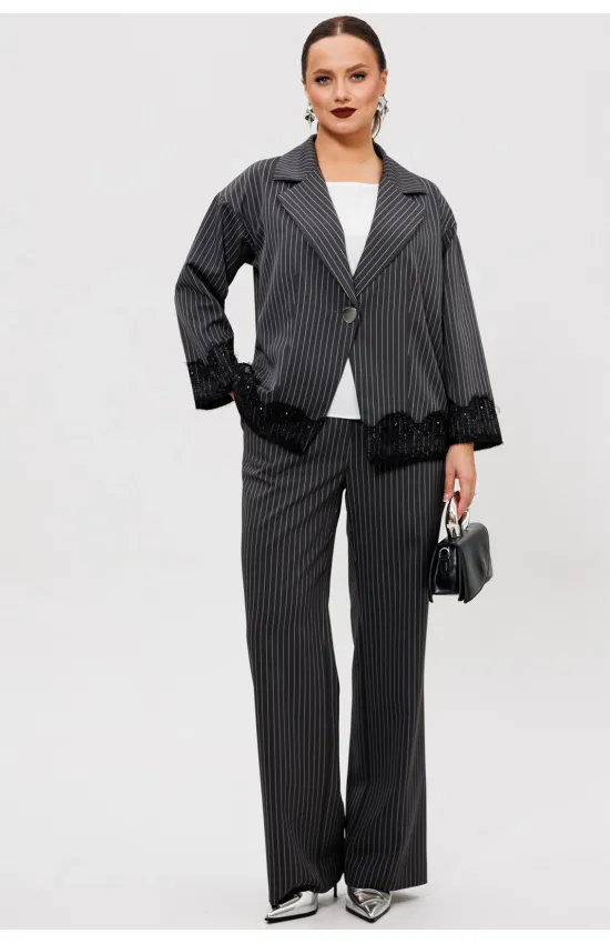 Костюм 306 черный+белый